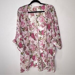 Women’s Open Front Floral Romantic Fairy Sheer Kimono Size XL New NWT C47